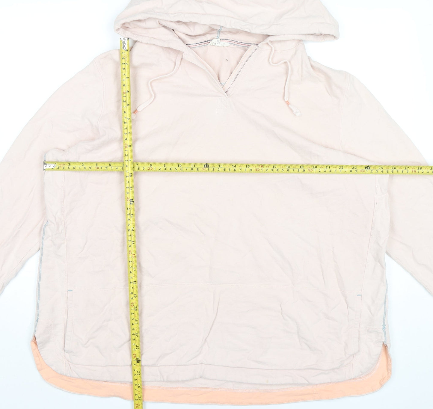 White Stuff Women’s Beige Hoodie UK 22 Cotton Pullover Casual