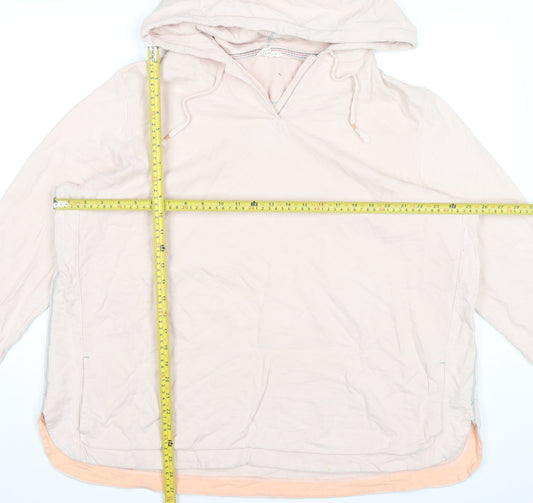 White Stuff Women’s Beige Hoodie UK 22 Cotton Pullover Casual