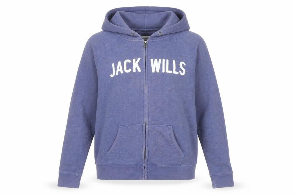 Womens UK 14 Regular Jack Wills Blue Full Zip Hoodie