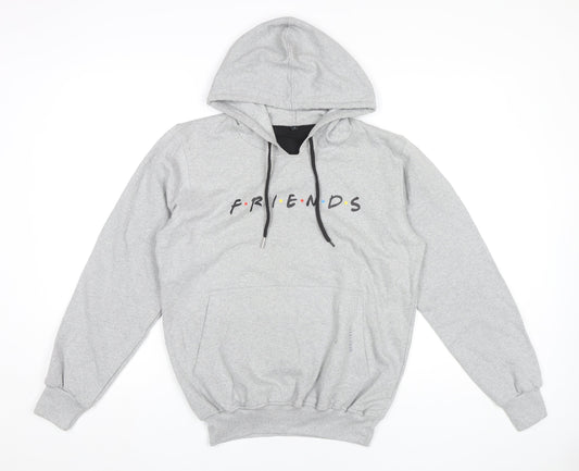 Friends Grey Unisex Adults Pullover Hoodie Small Logo Print