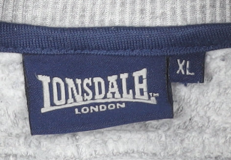 Lonsdale Mens Grey XL Full Zip Sweatshirt Jacket Sports Casual