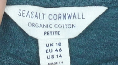 Seasalt Cornwall Women’s Green Organic Cotton Petite UK 18 Long Sleeve T-Shirt
