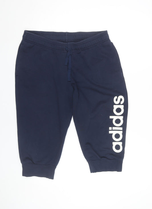 Adidas Womens Blue Jogger Trousers Size 16-18 Elastic Waist
