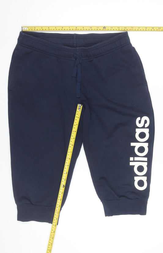 Adidas Womens Blue Jogger Trousers Size 16-18 Elastic Waist