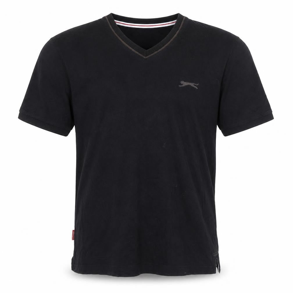 Slazenger Men’s Black Small V-Neck Cotton Short Sleeve T-Shirt