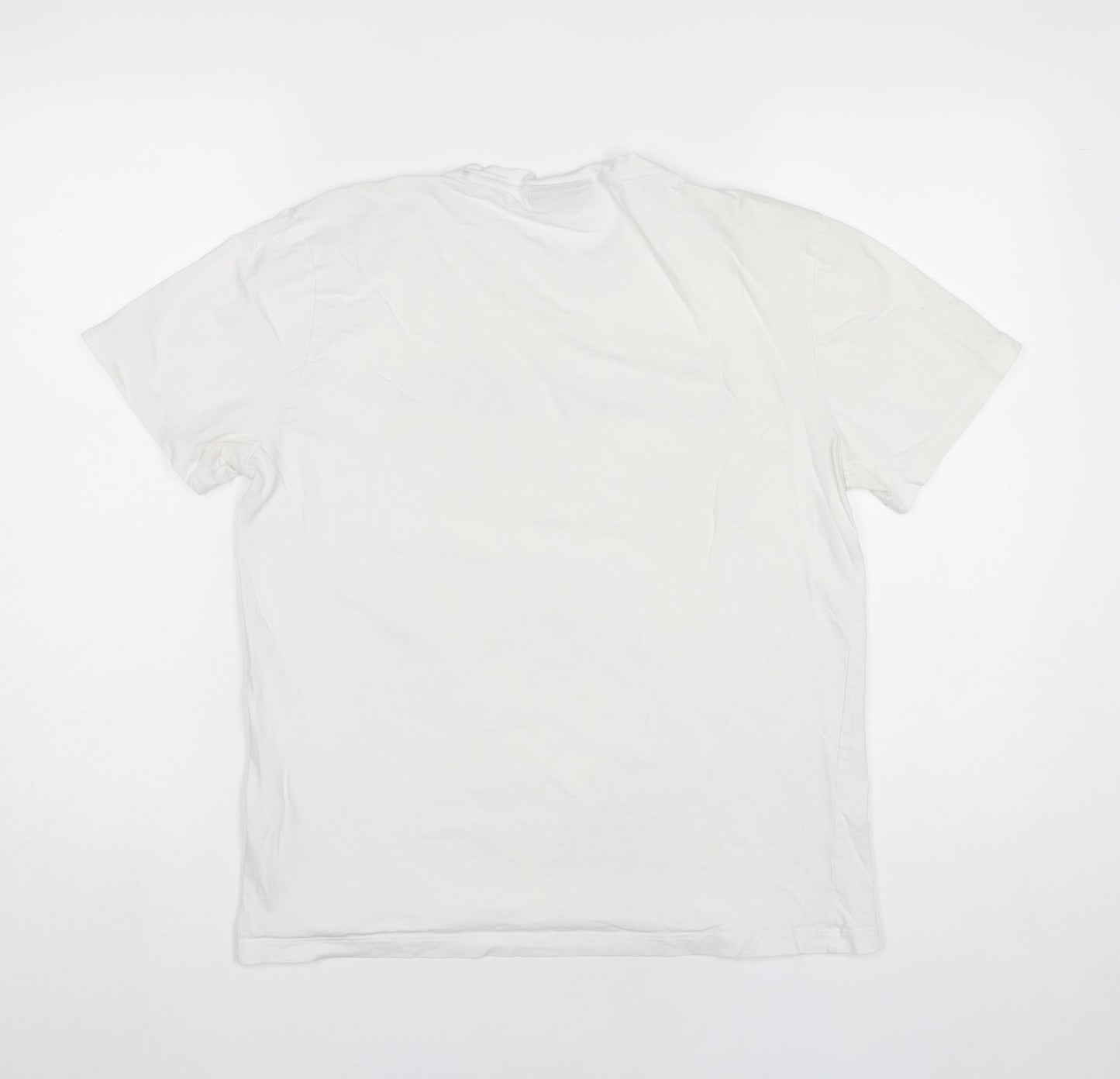 Calvin Klein Men's White Medium Logo Graphic Cotton T-Shirt