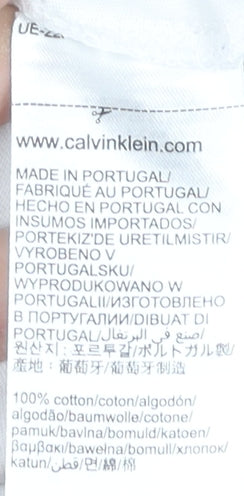 Calvin Klein Men's White Medium Logo Graphic Cotton T-Shirt