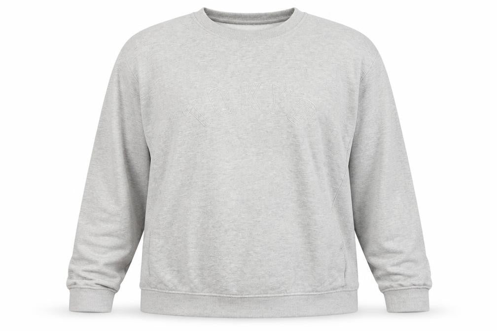 New Womens Look Grey Pullover Sweatshirt L Crew Neck