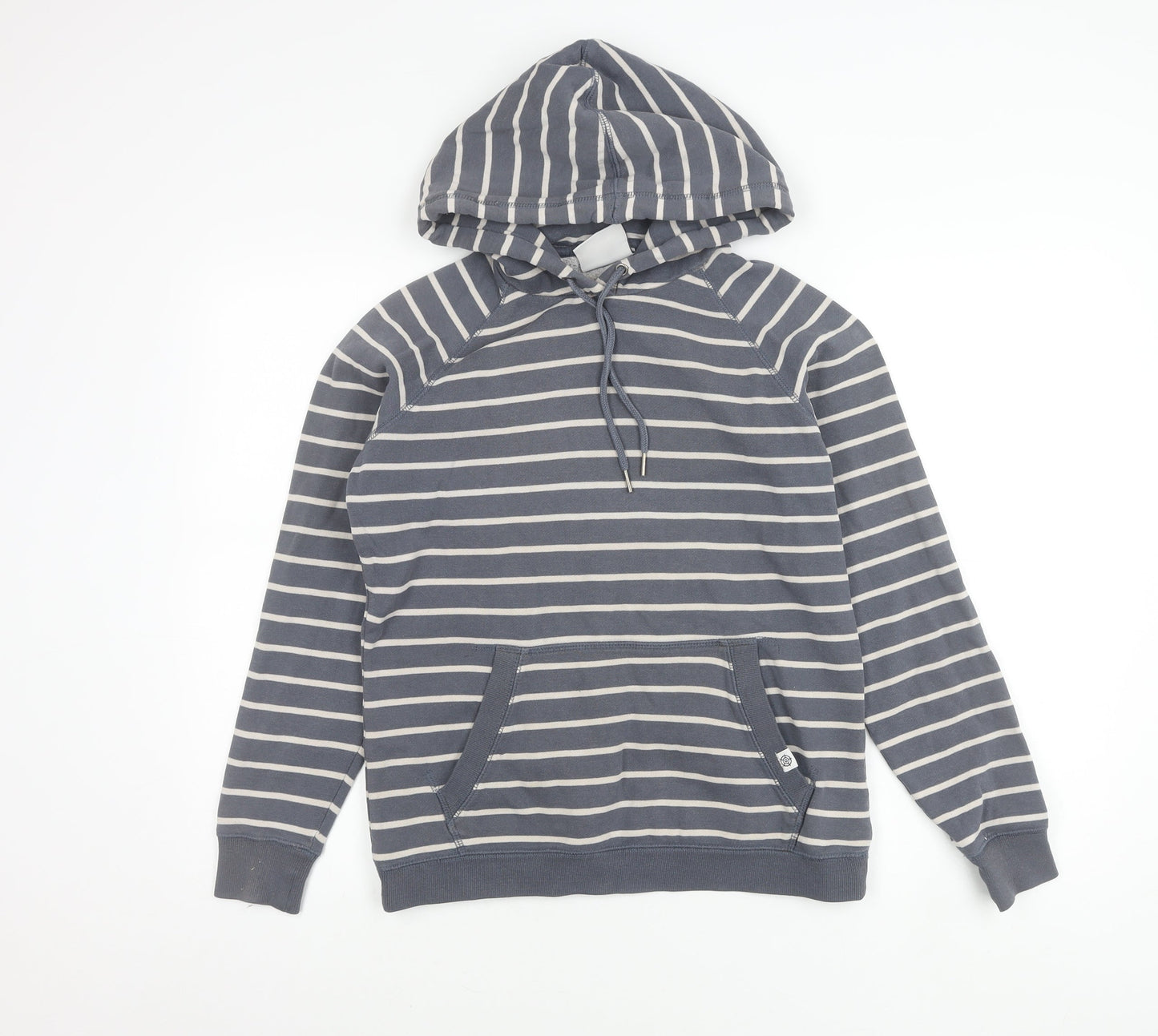 TOG24 Womens Grey Stripe Hoodie Size 8 Cotton Blend Pullover