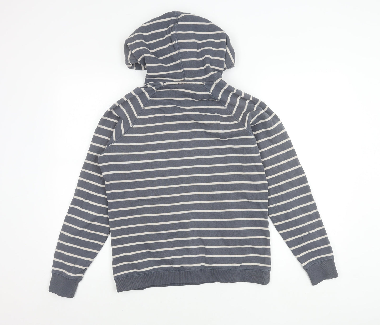 TOG24 Womens Grey Stripe Hoodie Size 8 Cotton Blend Pullover