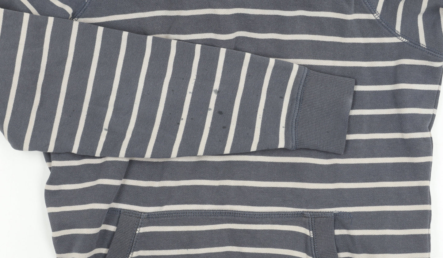 TOG24 Womens Grey Stripe Hoodie Size 8 Cotton Blend Pullover