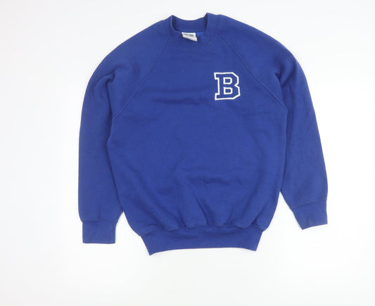 Russell Mens Blue Small Pullover Sweatshirt Crew Neck College Logo