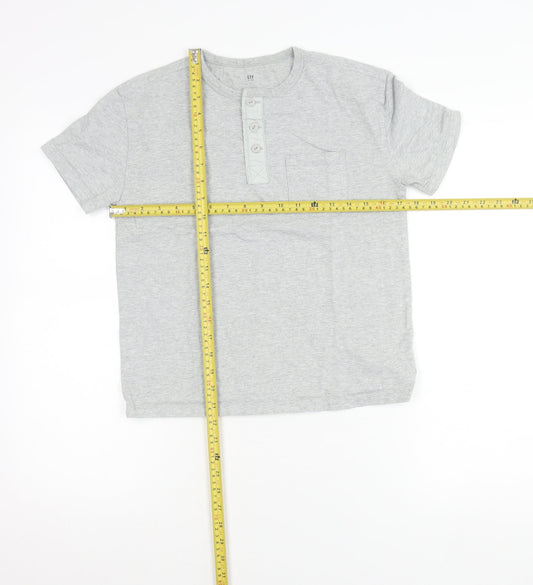 GAP Kids Boys Grey Short Sleeve Henley T-Shirt 10-11 Years