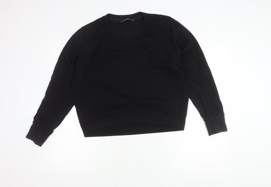 AllSaints Womens Black Sweatshirt Medium Cotton Blend Crew Neck
