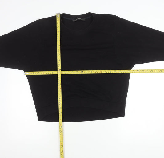 AllSaints Womens Black Sweatshirt Medium Cotton Blend Crew Neck