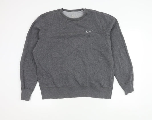 Nike Mens Grey Medium Pullover Sweatshirt Crew Neck Sportswear