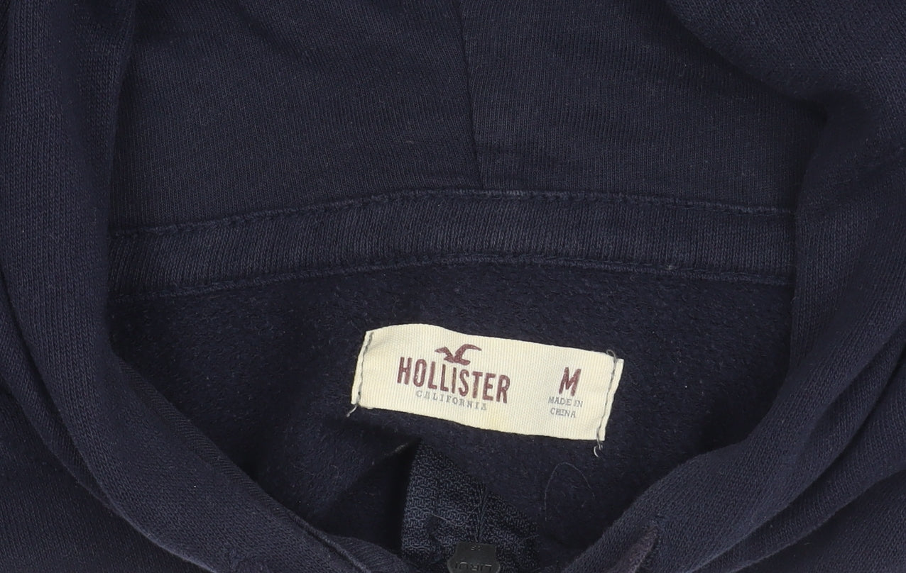 Hollister Women Blue M Hoodie Jacket Full Zip Casual Cotton Blend