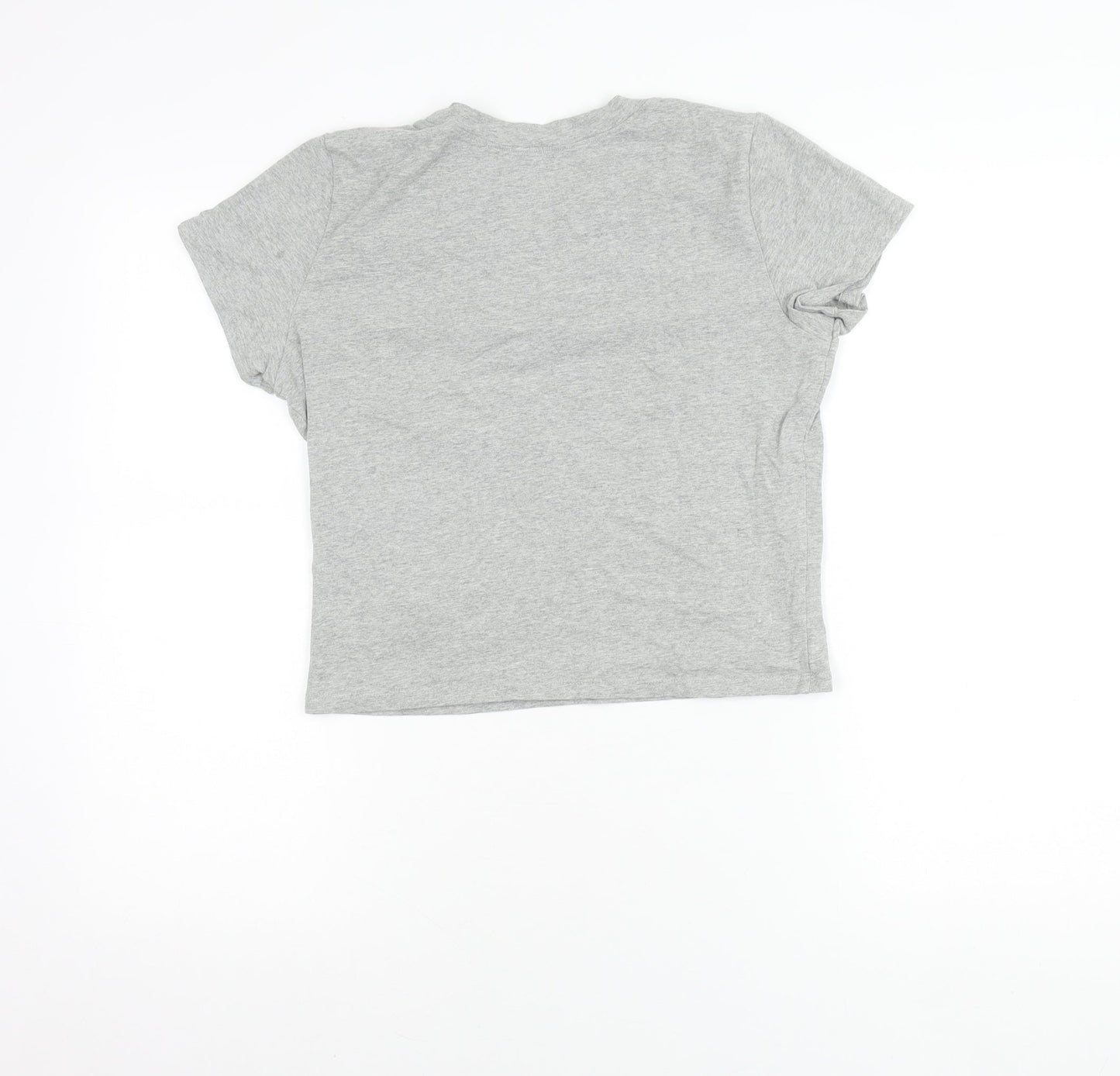 Hollister Women Grey M Basic Short Sleeve Crew Neck T-Shirt