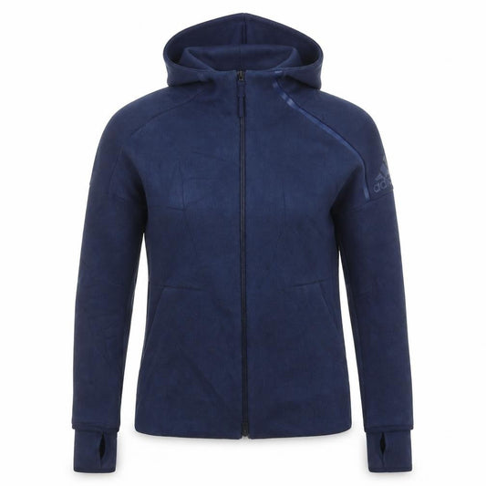 Adidas Womens Blue XS Full Zip Hooded Fleece Activewear Jacket