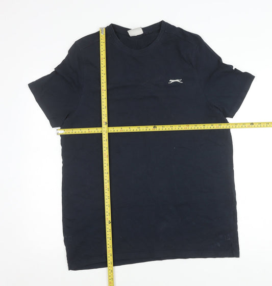 Slazenger Men's Blue Cotton Crew Neck Short Sleeve T-Shirt Size L