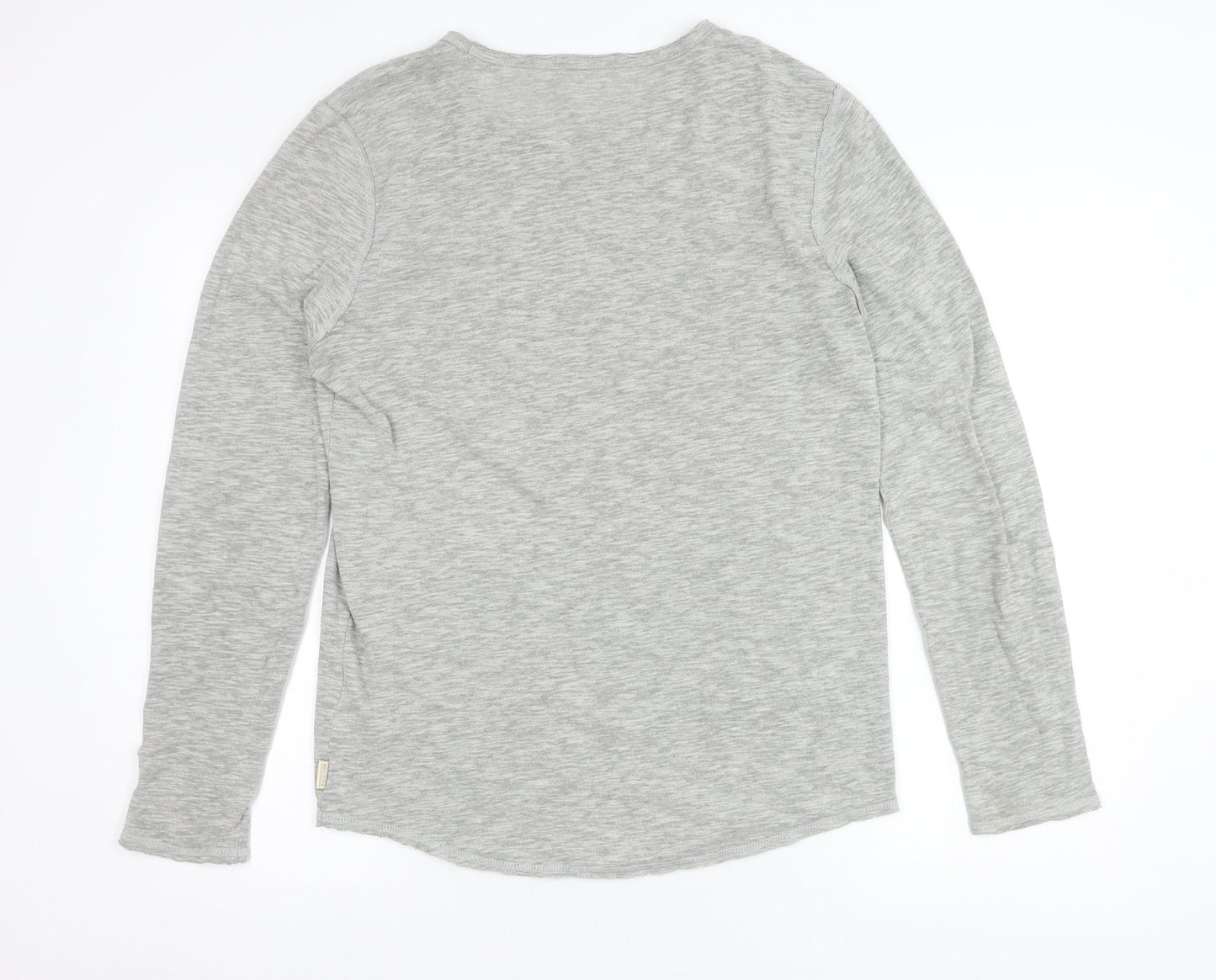 Hollister Men’s Grey Long Sleeve Crew Neck T-Shirt Size S