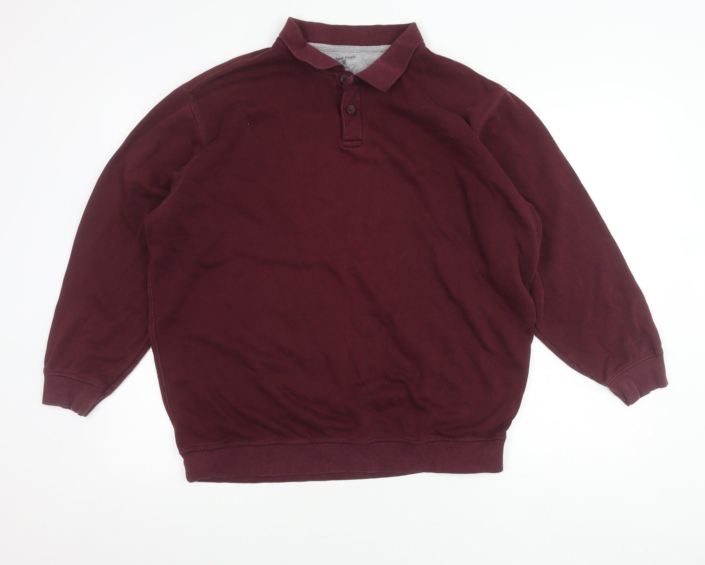 James Pringle Men’s Red XL Long Sleeve Polo Shirt Cotton Blend