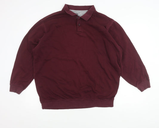 James Pringle Men’s Red XL Long Sleeve Polo Shirt Cotton Blend