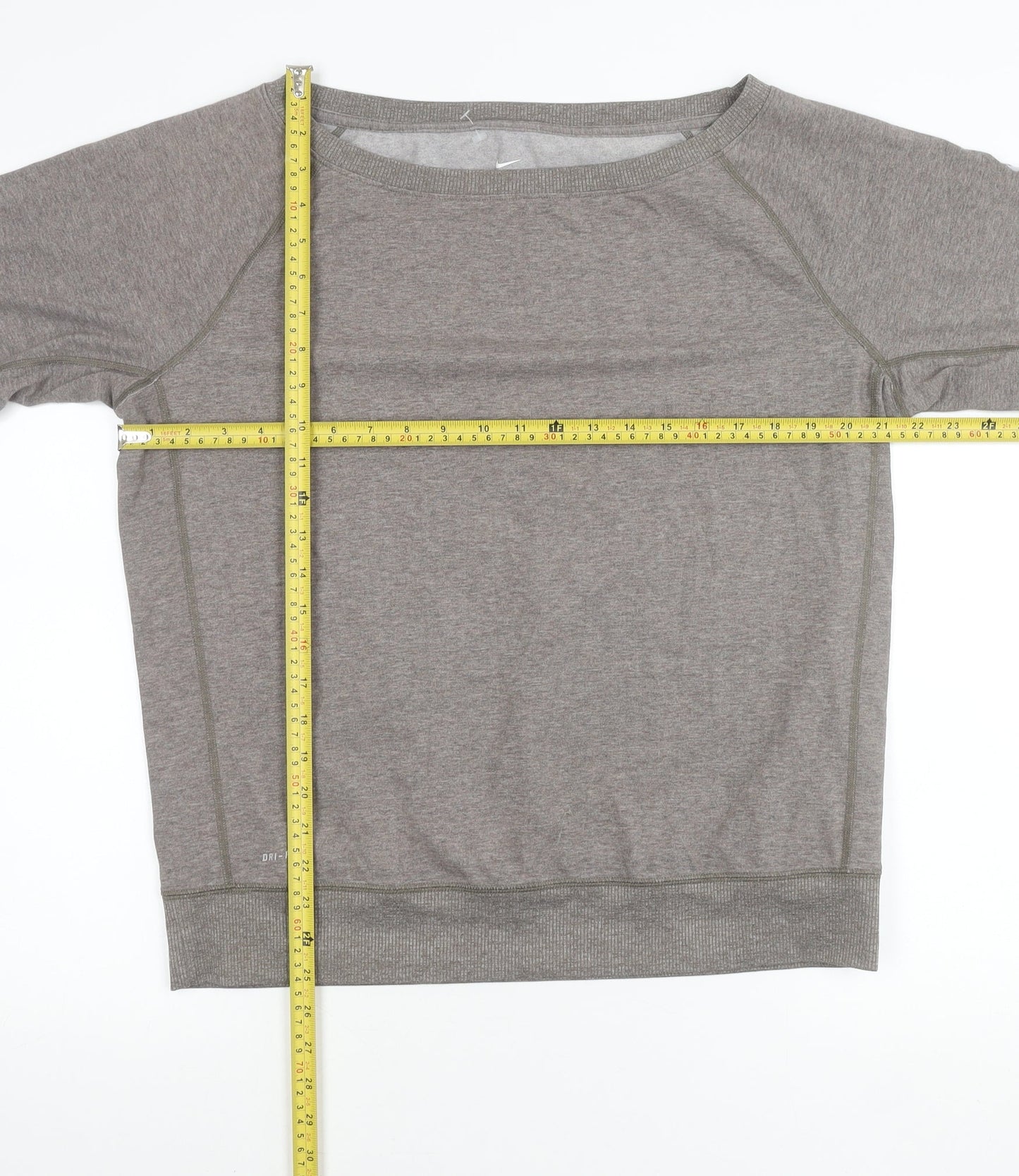 Nike Women’s Grey Dri-Fit Pullover Sweatshirt Size L Long Sleeve