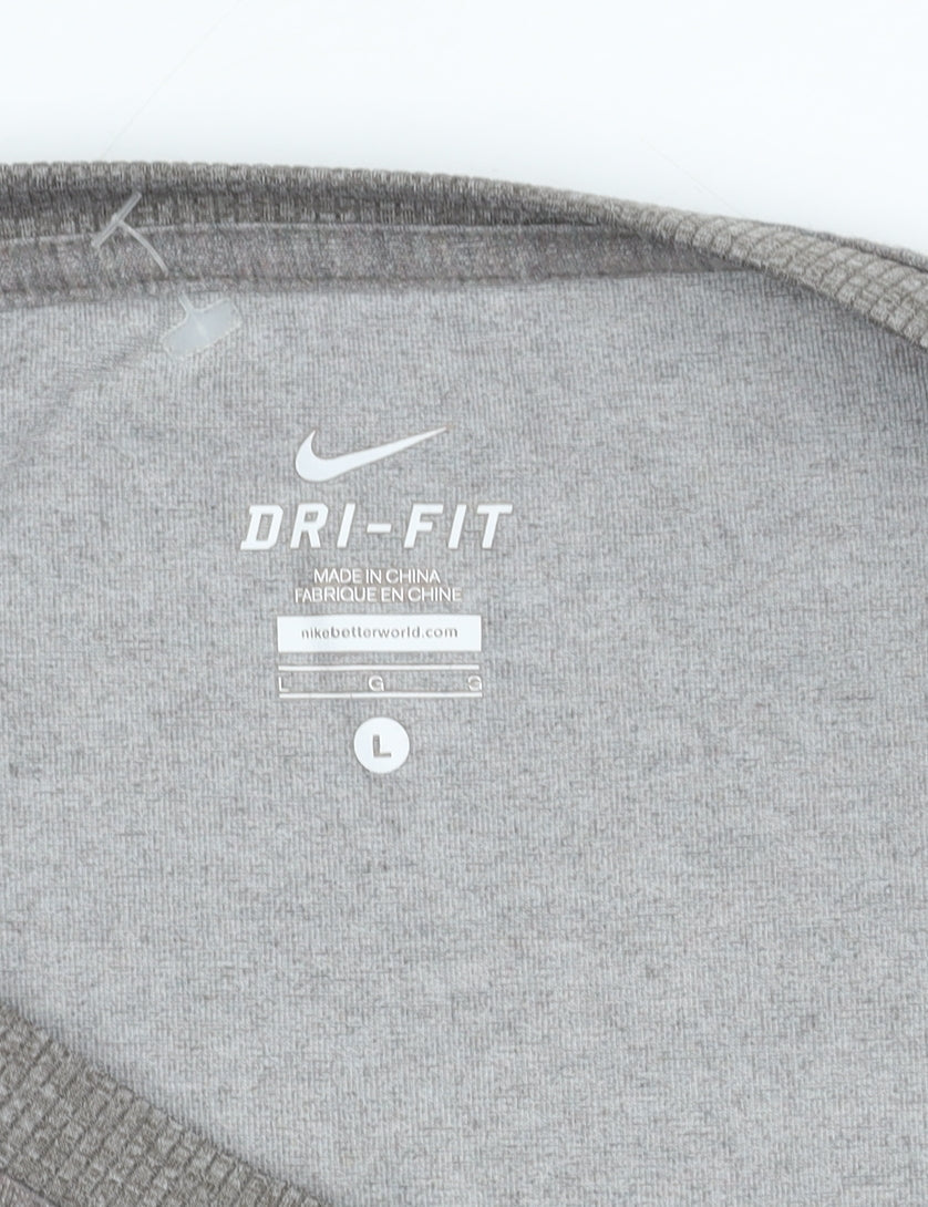 Nike Women’s Grey Dri-Fit Pullover Sweatshirt Size L Long Sleeve