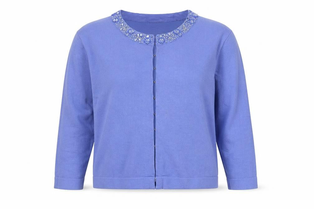 Image Women’s Purple Beaded Cardigan L/XL Knit Long Sleeve