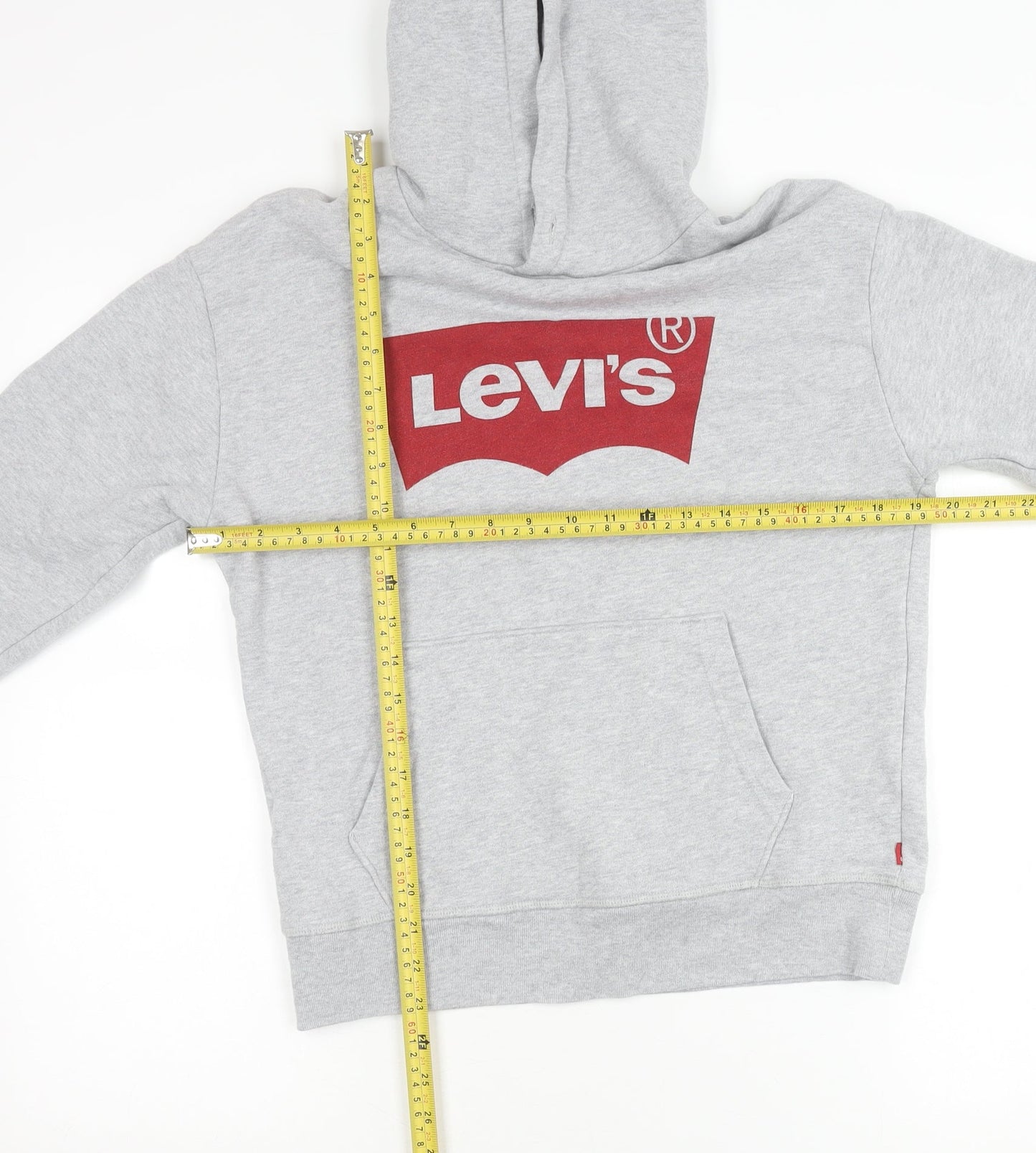 Levi's Teens Grey Pullover Hoodie 2XS Cotton Logo Sweatshirt