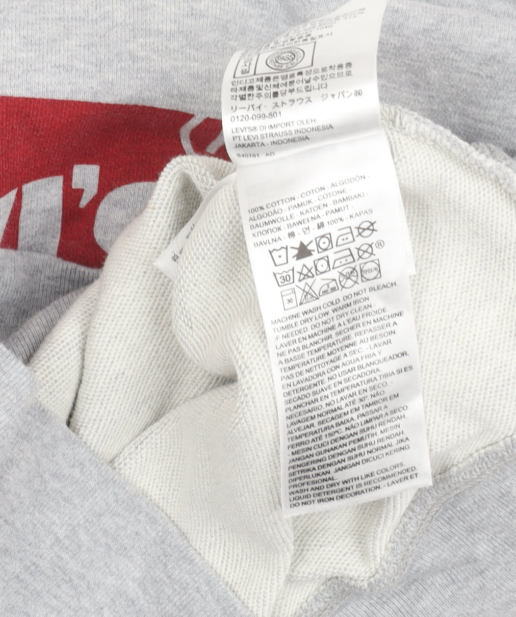 Levi's Teens Grey Pullover Hoodie 2XS Cotton Logo Sweatshirt
