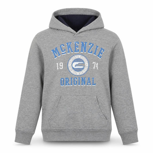 McKenzie Boys Grey Hoodie 13-14 Years Pullover Regular Fit Logo Print