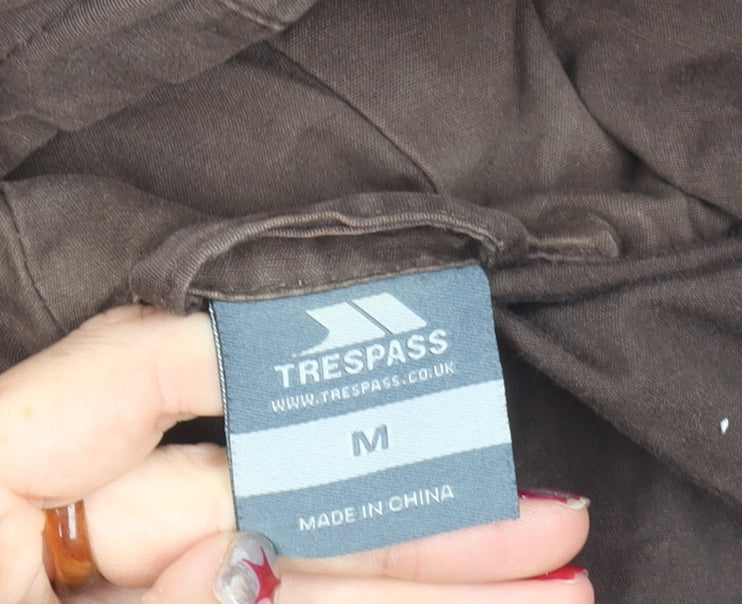 Trespass Men’s Brown Cotton Military Hooded Jacket Size M