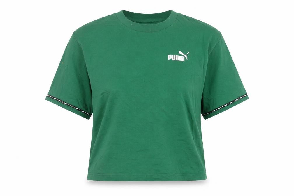 Womens UK Size S PUMA Green Cotton T-Shirt