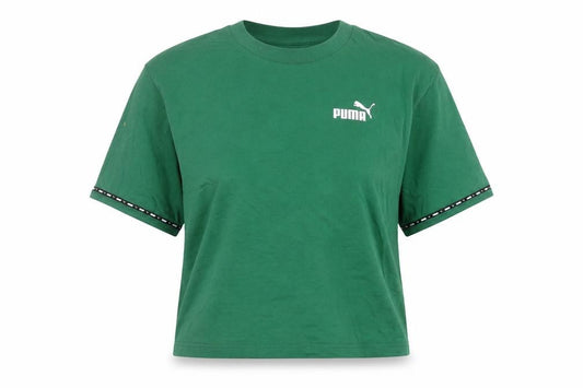 Womens UK Size S PUMA Green Cotton T-Shirt