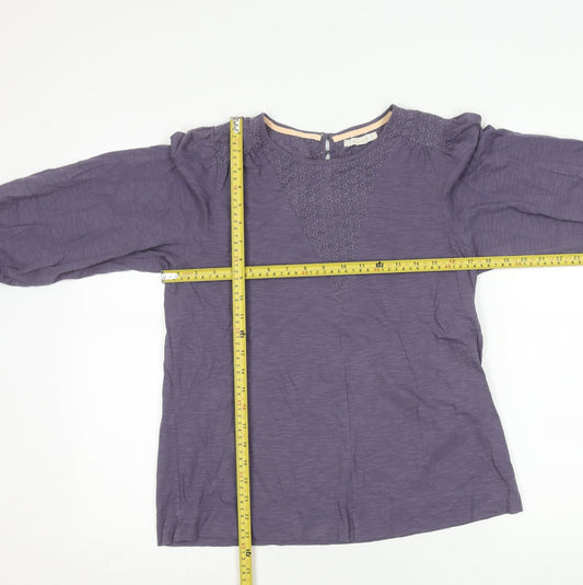 White Stuff Womens Purple Blouse UK 10 Tunic Style Long Sleeve