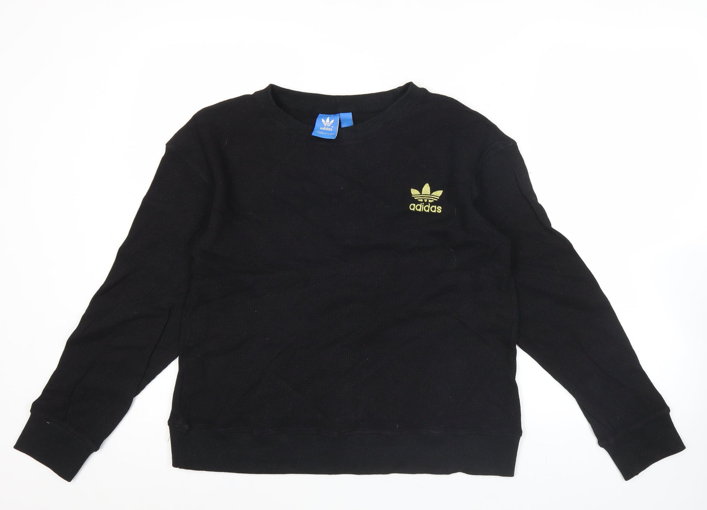 Adidas Womens Black Sweatshirt Size 14 UK Logo Graphic Pullover