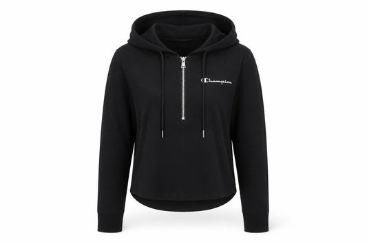 Womens UK L Regular Champion Black Full Zip Hoodie