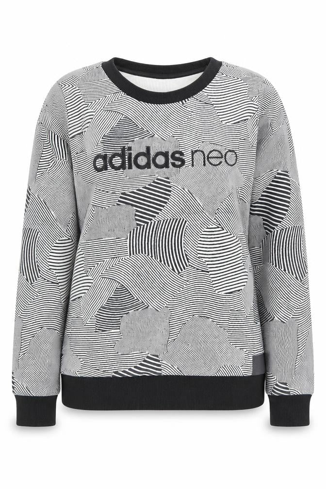 Womens UK 10 Regular adidas Black Pullover Sweatshirt