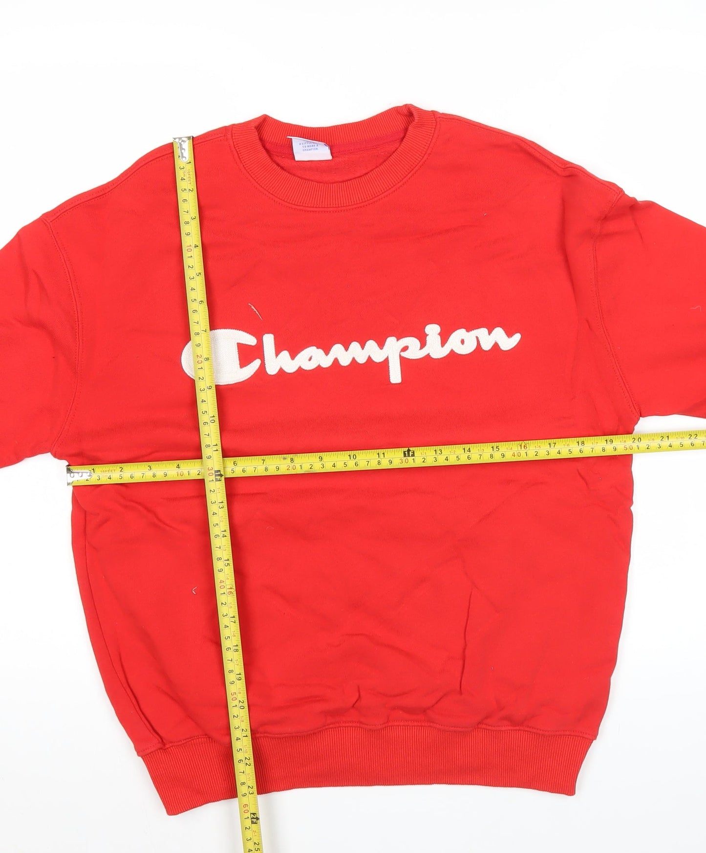 Champion Mens Red Medium Pullover Sweatshirt Logo Crew Neck