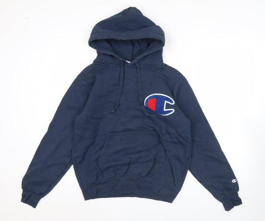 Champion Men's Blue Pullover Hoodie Medium Logo Sportswear