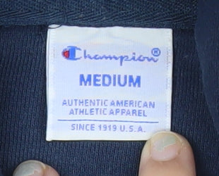 Champion Men's Blue Pullover Hoodie Medium Logo Sportswear