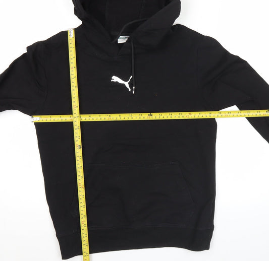Puma Mens Black Pullover Hoodie M Logo Sports Cotton Sweatshirt