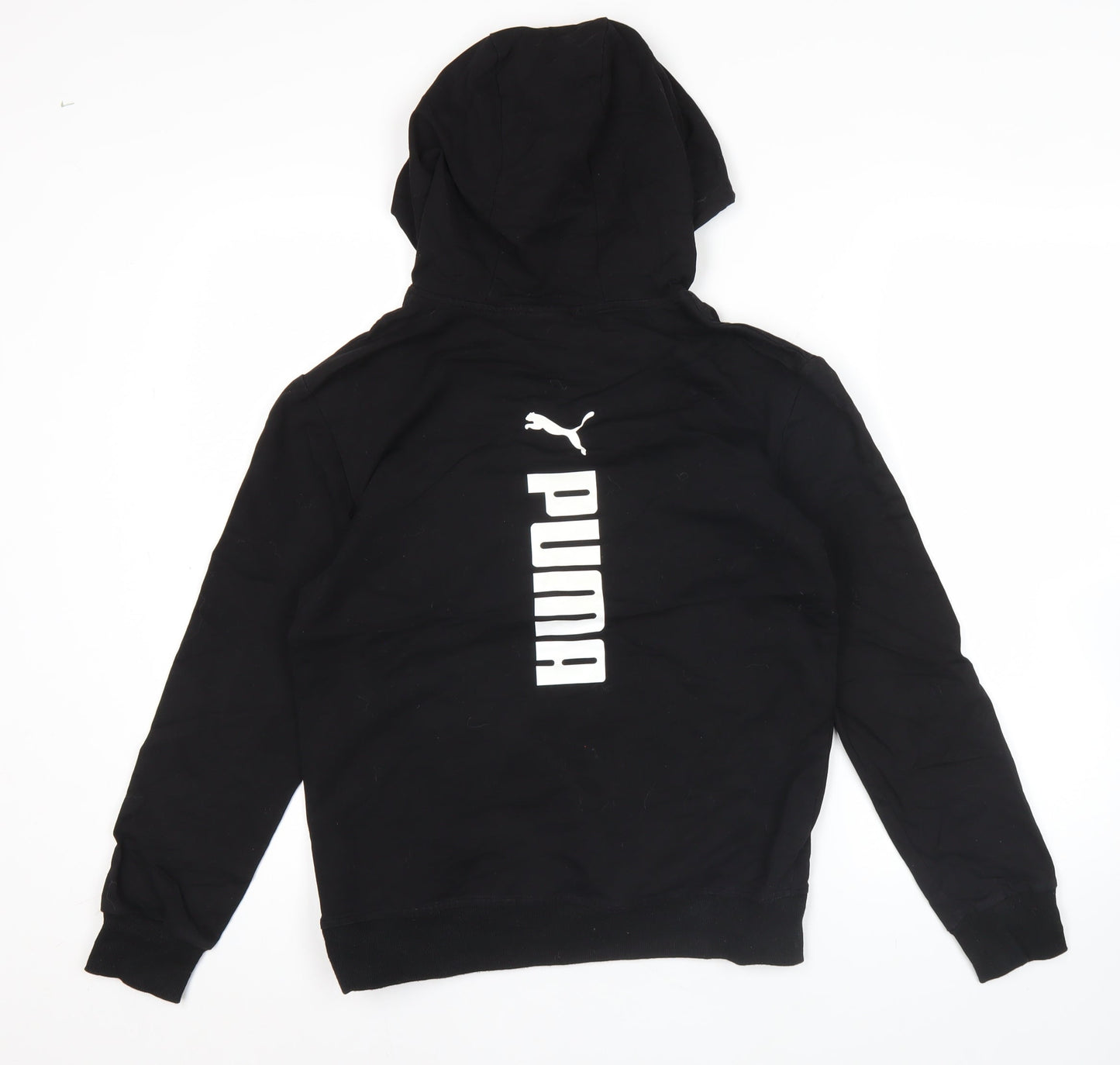 Puma Mens Black Pullover Hoodie M Logo Sports Cotton Sweatshirt