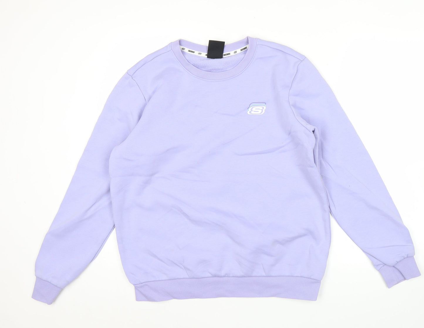 Skechers Womens Purple Logo Pullover Sweatshirt Size 12 UK