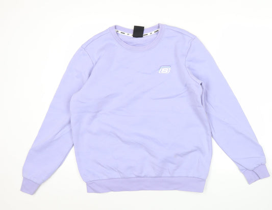 Skechers Womens Purple Logo Pullover Sweatshirt Size 12 UK
