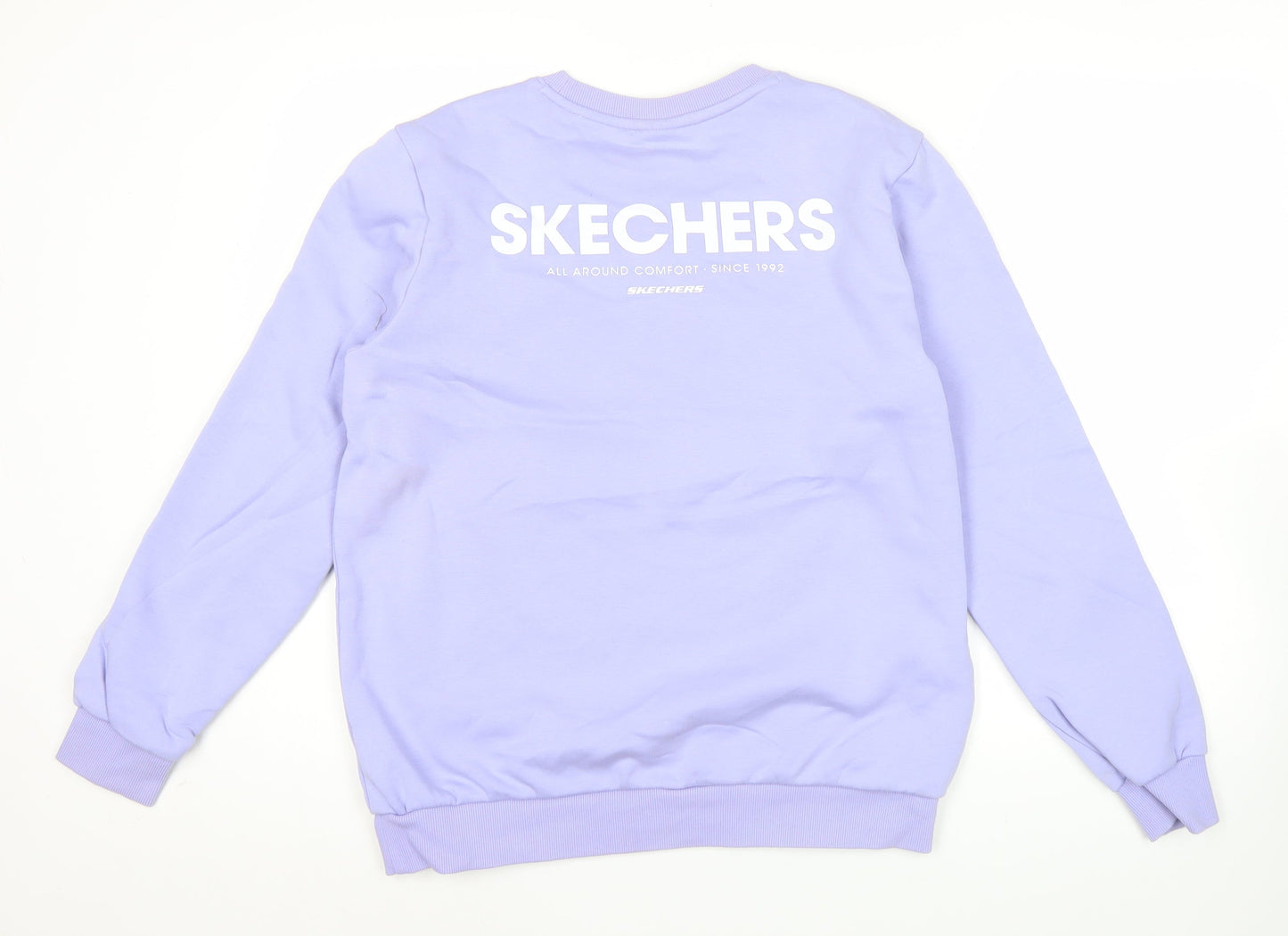 Skechers Womens Purple Logo Pullover Sweatshirt Size 12 UK