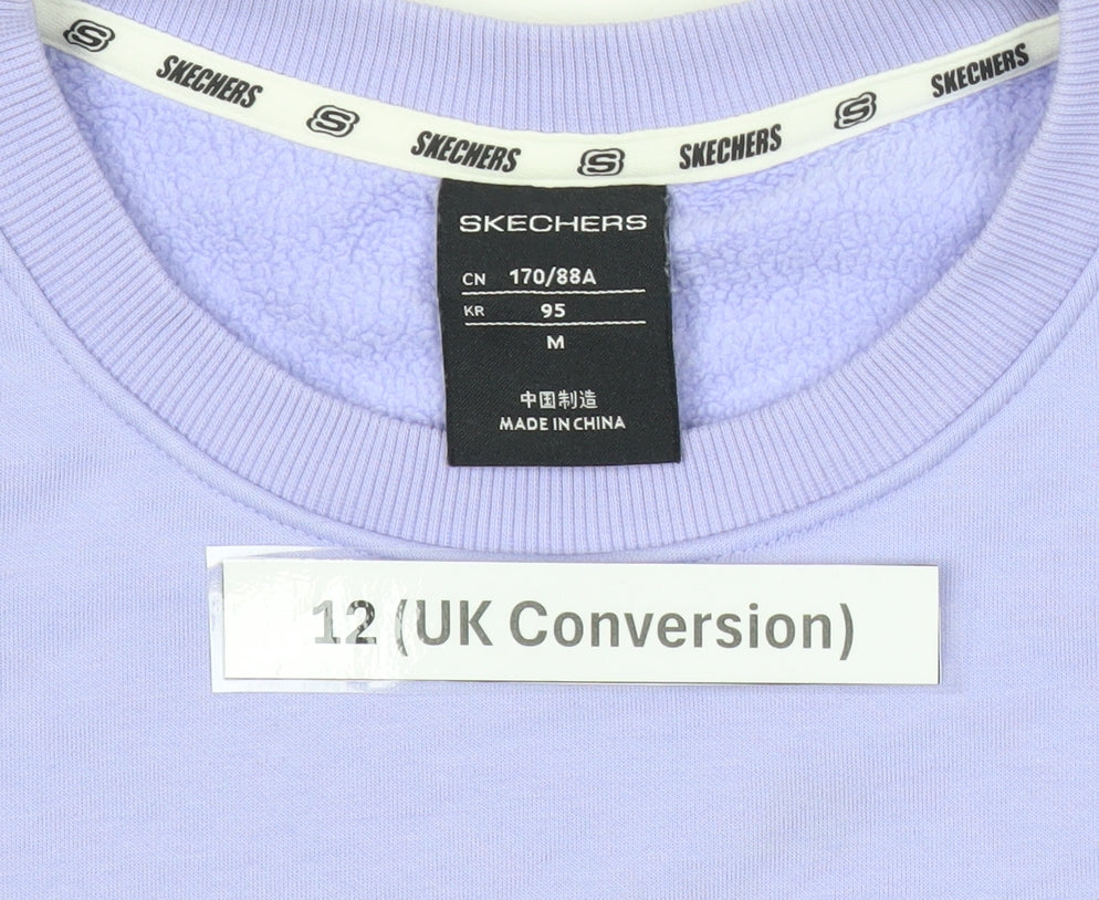 Skechers Womens Purple Logo Pullover Sweatshirt Size 12 UK