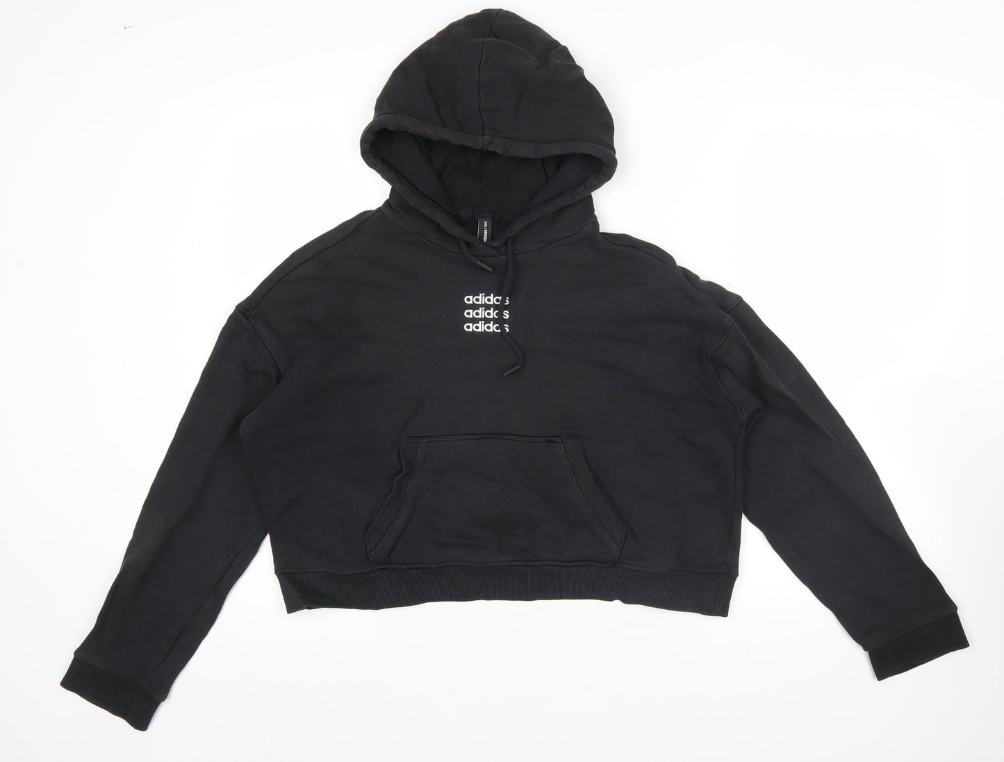 Adidas Womens Black Size 10 Pullover Hoodie Sweatshirt with Logo